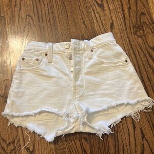 Levi White Jean Shorts
